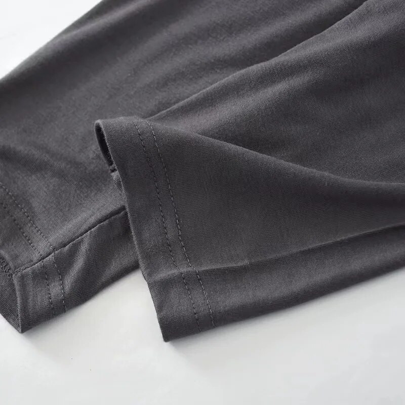 Pantaloni lungi pentru bărbați, de primăvară și toamnă, subțiri, modal, de toamnă, îmbrăcăminte pentru acasă, super-elastici, slim fit, care nu se decolorează, pantaloni de pijama de dimensiuni mari pentru bărbați