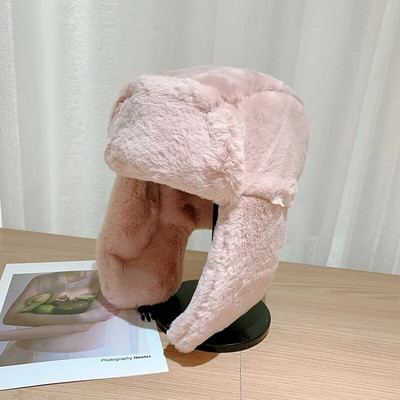 Sieviešu ziemas biezināta silta beanie krievu cepures korejiešu modes Ushanka Earflap pilot cepure Sieviešu tendence Bomber cepure regulējama