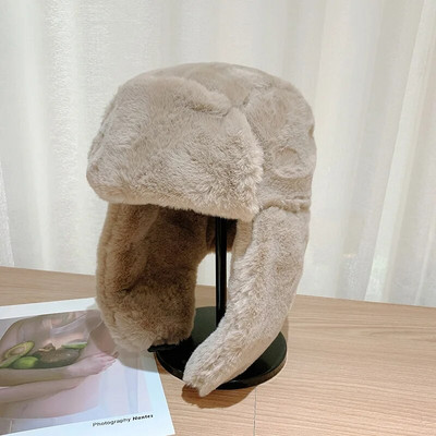 Sieviešu ziemas biezināta silta beanie krievu cepures korejiešu modes Ushanka Earflap pilot cepure Sieviešu tendence Bomber cepure regulējama
