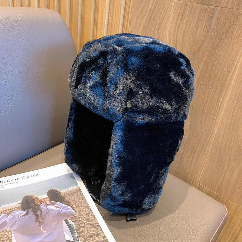 Sieviešu ziemas biezināta silta beanie krievu cepures korejiešu modes Ushanka Earflap pilot cepure Sieviešu tendence Bomber cepure regulējama