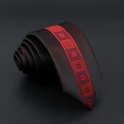 Modna Jacquard Crvena Siva Kravata 6 cm Cvjetni Karirani Patchwork Poliester Muška Skinny Party Poslovna Kravata Odijelo Košulja Dodatak Poklon