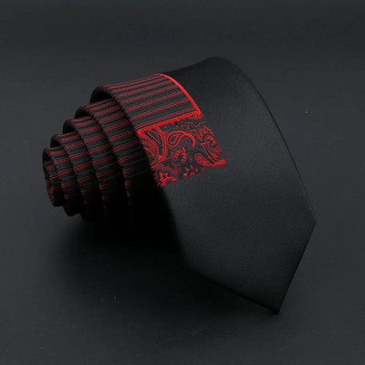 Modna Jacquard Crvena Siva Kravata 6 cm Cvjetni Karirani Patchwork Poliester Muška Skinny Party Poslovna Kravata Odijelo Košulja Dodatak Poklon