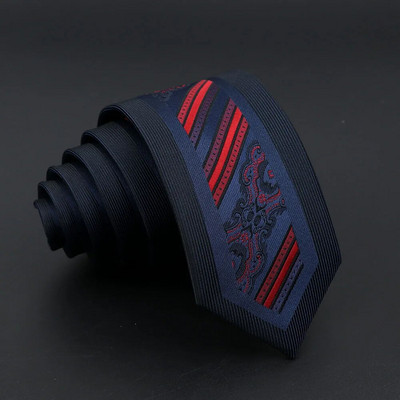 Modna Jacquard Crvena Siva Kravata 6 cm Cvjetni Karirani Patchwork Poliester Muška Skinny Party Poslovna Kravata Odijelo Košulja Dodatak Poklon
