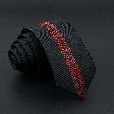 Modna Jacquard Crvena Siva Kravata 6 cm Cvjetni Karirani Patchwork Poliester Muška Skinny Party Poslovna Kravata Odijelo Košulja Dodatak Poklon