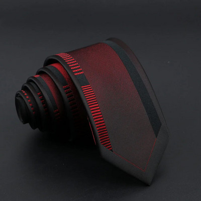 Modna Jacquard Crvena Siva Kravata 6 cm Cvjetni Karirani Patchwork Poliester Muška Skinny Party Poslovna Kravata Odijelo Košulja Dodatak Poklon
