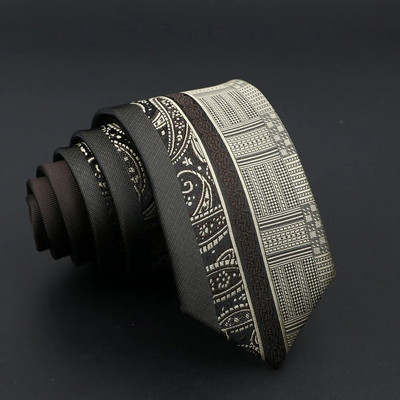 Modna Jacquard Crvena Siva Kravata 6 cm Cvjetni Karirani Patchwork Poliester Muška Skinny Party Poslovna Kravata Odijelo Košulja Dodatak Poklon