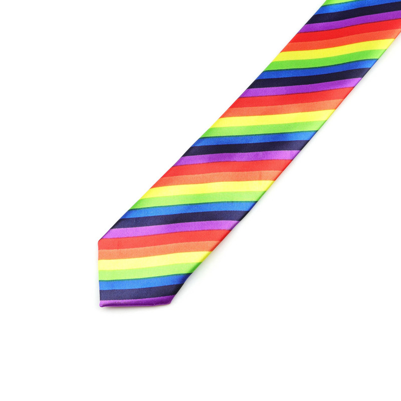 Cravată subțire bărbați în carouri în dungi Curcubeu 145 cm lungime 5 cm lățime petrecere pub modă cravate slabe pentru costum accesorii cămașă