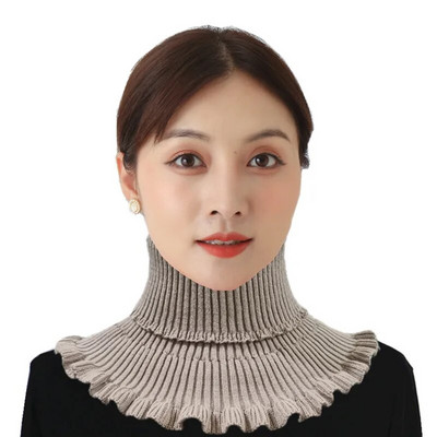 Bărbați, femei, guler fals eșarfă tricotată elastică guler fals eșarfă caldă iarnă ciclism rezistent la vânt Volane detașabilă