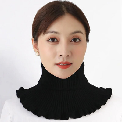 Bărbați, femei, guler fals eșarfă tricotată elastică guler fals eșarfă caldă iarnă ciclism rezistent la vânt Volane detașabilă