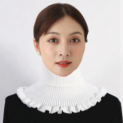 Bărbați, femei, guler fals eșarfă tricotată elastică guler fals eșarfă caldă iarnă ciclism rezistent la vânt Volane detașabilă