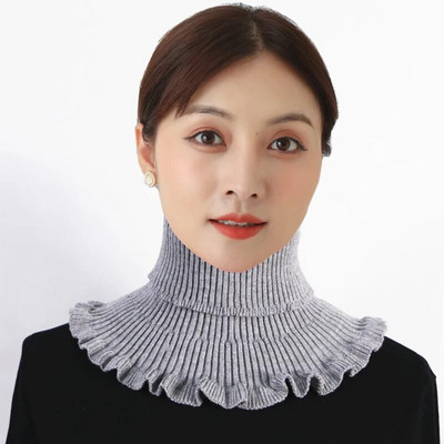 Bărbați, femei, guler fals eșarfă tricotată elastică guler fals eșarfă caldă iarnă ciclism rezistent la vânt Volane detașabilă