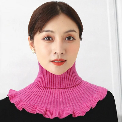 Bărbați, femei, guler fals eșarfă tricotată elastică guler fals eșarfă caldă iarnă ciclism rezistent la vânt Volane detașabilă
