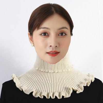 Bărbați, femei, guler fals eșarfă tricotată elastică guler fals eșarfă caldă iarnă ciclism rezistent la vânt Volane detașabilă