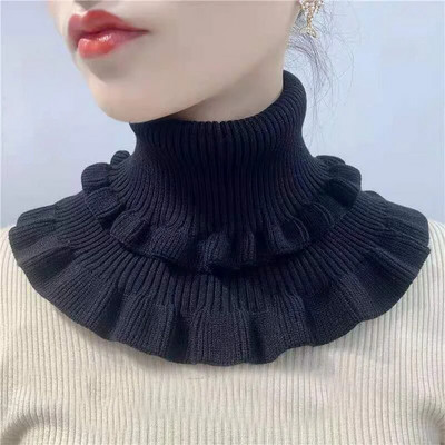 Bărbați, femei, guler fals eșarfă tricotată elastică guler fals eșarfă caldă iarnă ciclism rezistent la vânt Volane detașabilă