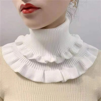 Bărbați, femei, guler fals eșarfă tricotată elastică guler fals eșarfă caldă iarnă ciclism rezistent la vânt Volane detașabilă