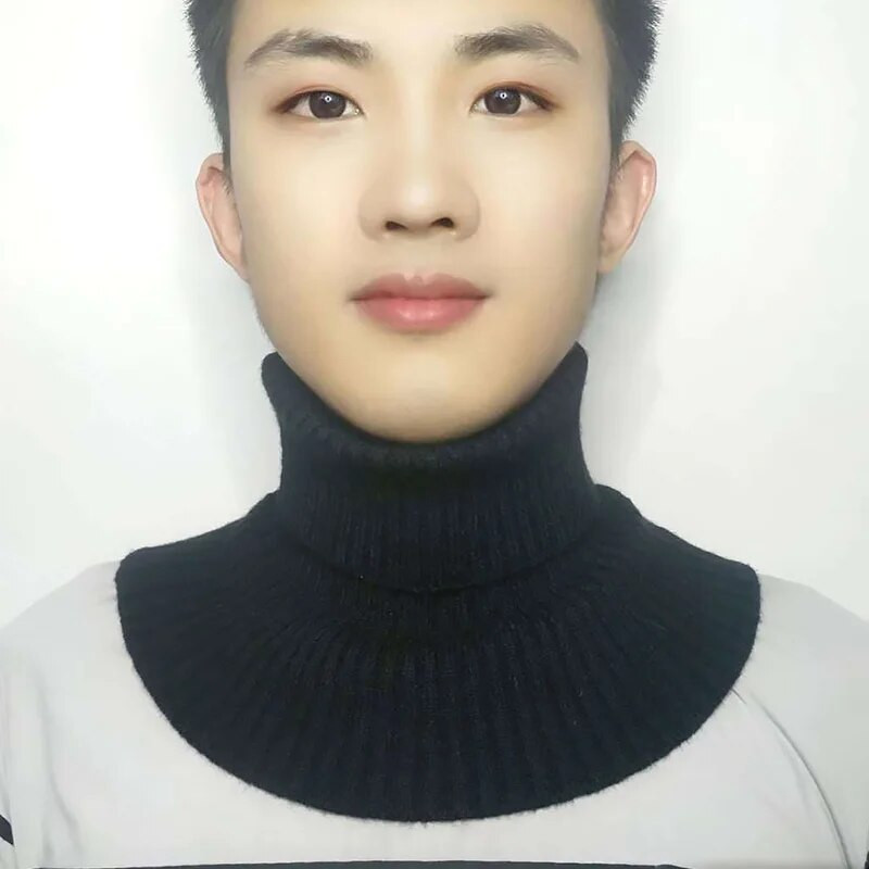 Bărbați, femei, guler fals eșarfă tricotată elastică guler fals eșarfă caldă iarnă ciclism rezistent la vânt Volane detașabilă