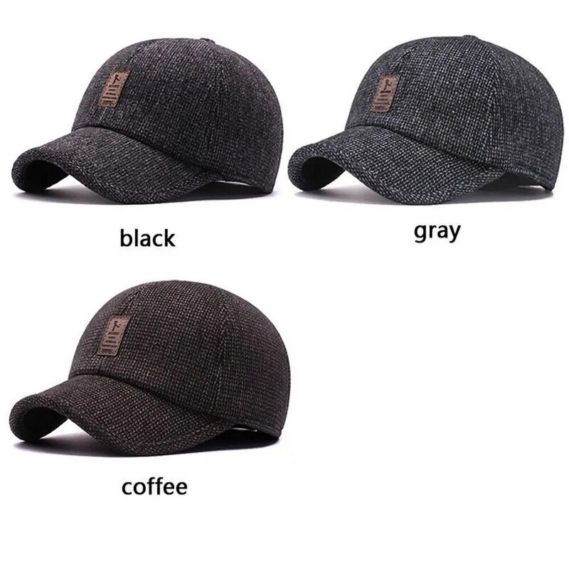 Retro vunene zimske kape za muškarce Kape za pokrivanje ušiju Sportske golfske bejzbol kape na kopčanje Žene Casquette Dad Kape Kape s naušnicama Šeširi