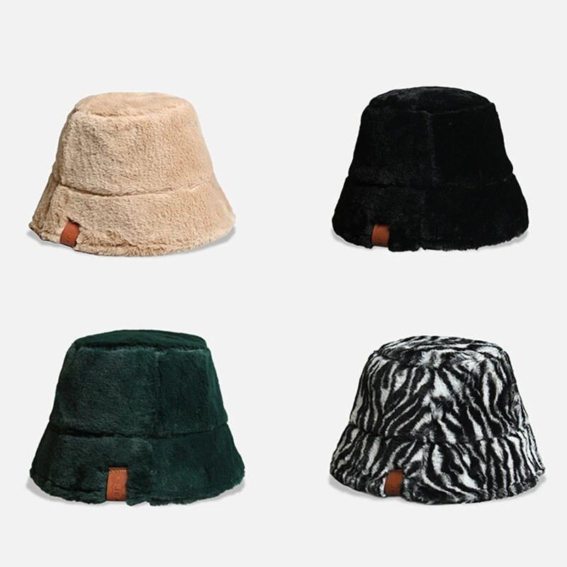 Mīksta plīša sieviešu kausa cepure Bieza vilnas vilnas zvejnieka vāciņš vienkrāsains kažokādas Panamas baseina cepures sievietēm ziemas silts motora pārsegs кепка