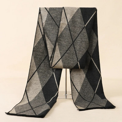 RUNMEIFA 2022. Klasični jesenski i zimski topli karirani muški šal od kašmirske vune Panama, meki prugasti dugi šal visoke kvalitete, 40 boja