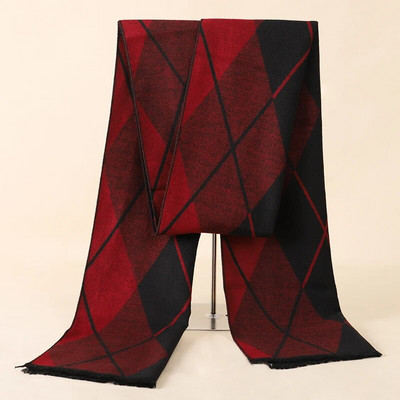 RUNMEIFA 2022. Klasični jesenski i zimski topli karirani muški šal od kašmirske vune Panama, meki prugasti dugi šal visoke kvalitete, 40 boja