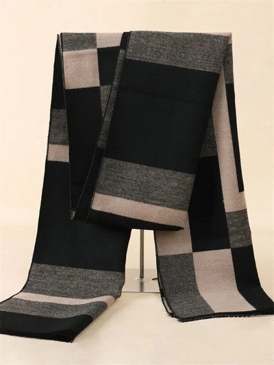 RUNMEIFA 2022. Klasični jesenski i zimski topli karirani muški šal od kašmirske vune Panama, meki prugasti dugi šal visoke kvalitete, 40 boja