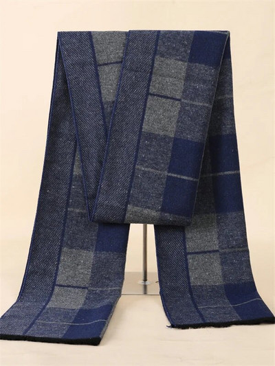 RUNMEIFA 2022. Klasični jesenski i zimski topli karirani muški šal od kašmirske vune Panama, meki prugasti dugi šal visoke kvalitete, 40 boja