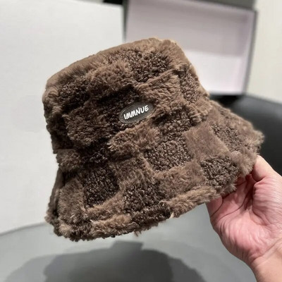 Unisex Harajuku Bucket Cepure Solid Vīrieši Makšķerēšana Zvejnieks INS Cepure Rudens Ziemas Jēra Vilna Jauka Āra Silta Panamas Cepure sievietēm