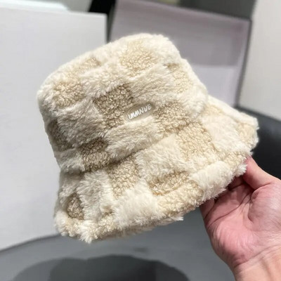 Unisex Harajuku Bucket Cepure Solid Vīrieši Makšķerēšana Zvejnieks INS Cepure Rudens Ziemas Jēra Vilna Jauka Āra Silta Panamas Cepure sievietēm