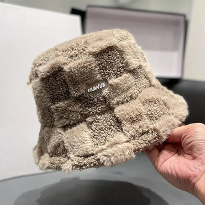 Unisex Harajuku Bucket Cepure Solid Vīrieši Makšķerēšana Zvejnieks INS Cepure Rudens Ziemas Jēra Vilna Jauka Āra Silta Panamas Cepure sievietēm