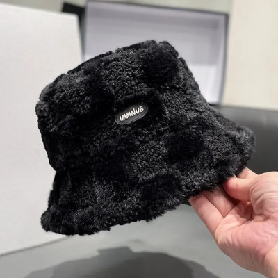 Unisex Harajuku Bucket Cepure Solid Vīrieši Makšķerēšana Zvejnieks INS Cepure Rudens Ziemas Jēra Vilna Jauka Āra Silta Panamas Cepure sievietēm