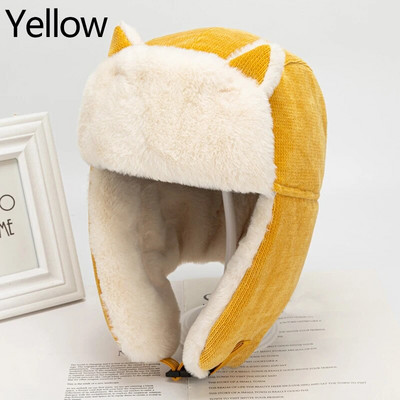 Ziemas riteņbraukšanas slēpošanas cepure silta ausu aizbāžņi bieza plīša cepure ar ausīm vīriešiem un sievietēm Mākslīgās kažokādas vēja necaurlaidīgs vāciņš Russian Bomber Cepure