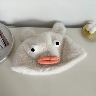 Smiješne, slatke medvjeđe uši s velikim ustima, plišane ženske kape, jesenske i zimske korejske verzije, svestrane tople, slatke kapice za muškarce