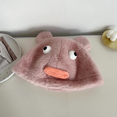 Smiješne, slatke medvjeđe uši s velikim ustima, plišane ženske kape, jesenske i zimske korejske verzije, svestrane tople, slatke kapice za muškarce