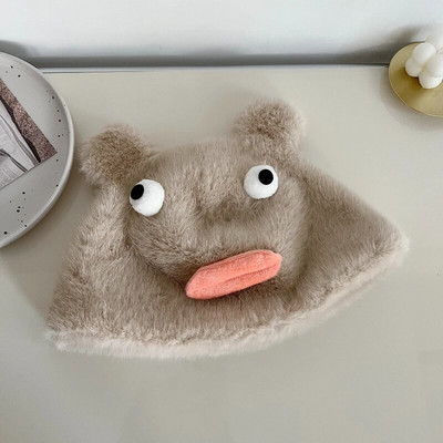 Smiješne, slatke medvjeđe uši s velikim ustima, plišane ženske kape, jesenske i zimske korejske verzije, svestrane tople, slatke kapice za muškarce