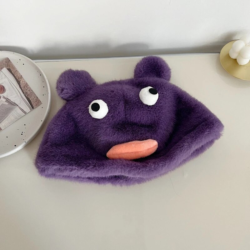 Smiješne, slatke medvjeđe uši s velikim ustima, plišane ženske kape, jesenske i zimske korejske verzije, svestrane tople, slatke kapice za muškarce