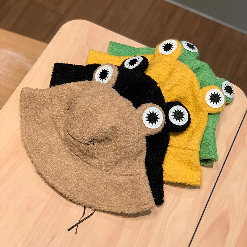 Slatka žaba ribarska kapa Jesen i Zima plus baršun za grijanje Studentska kapa iz japanskih crtanih filmova Ženske kape