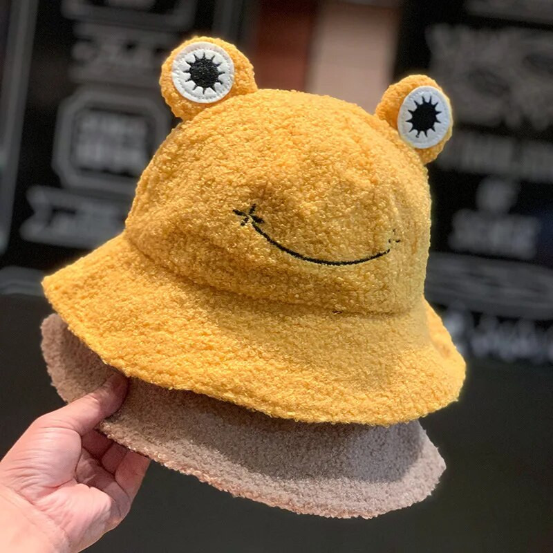 Slatka žaba ribarska kapa Jesen i Zima plus baršun za grijanje Studentska kapa iz japanskih crtanih filmova Ženske kape