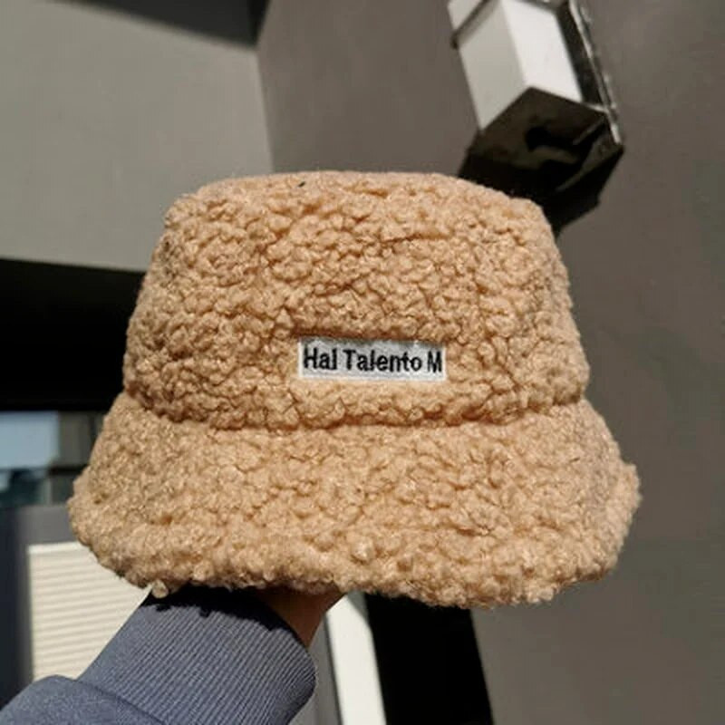 Unisex Harajuku šešir, jednobojna, muška, ribarska šešir, jesen, zima, janjeća vunena topla panama kapa za žene