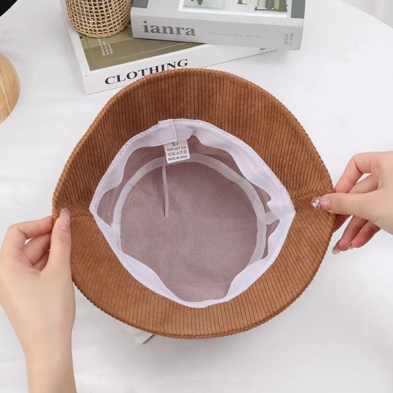 2023 m. Nauja rudens žiemos retro velvetinė skrybėlė Madinga gatvės apranga Žvejo kepuraitės Kepurės paplūdimio kepuraitės Unisex Panamos kepurė