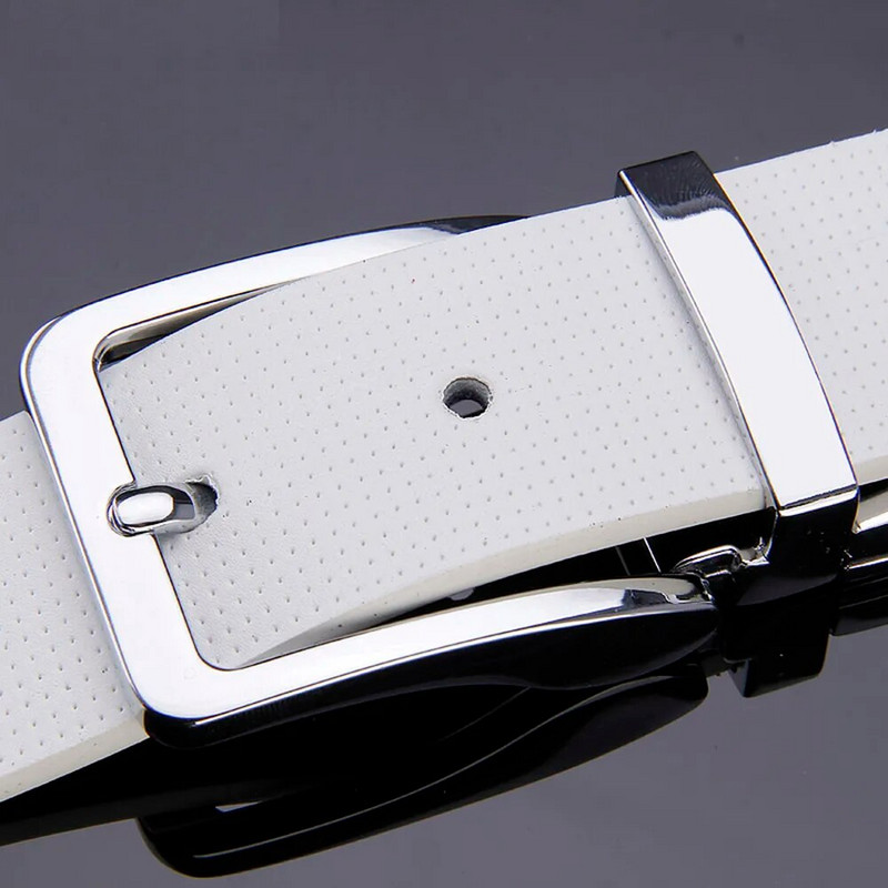 Ανδρική ζώνη πολυτελείας σχεδιαστή από δέρμα αγελάδας Ανδρικό λουράκι μέσης Δερμάτινη πόρπη Λευκή γνήσια δερμάτινη ζώνη για ανδρικά παντελόνια Band Ceinture