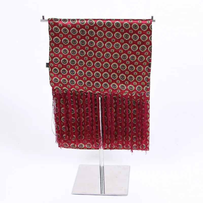 Couverture Muški svileni luksuzni brend Šalovi Modni dodaci Jesen Zima Muški svileni dugi šal Kravata bandana Šal s resicama