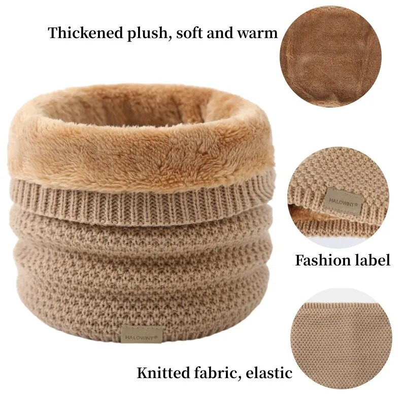 Trikotāžas Šalle Ziemas Silts Snood Šalles Cietas Biezas Vilnas Kažokādas Kakla Siltāks Unisex Vīriešu Kakla Šalles Gredzens Sieviešu Pulovers Šalle