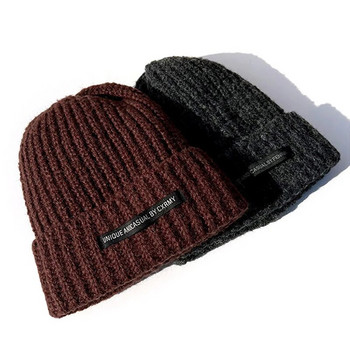 Χειμερινό πλεκτό καπέλο Γυναικείο φαρδύ Skullies Beanies Μονόχρωμο Γυναικείο καπέλο Beanie Ζεστό Slouchy Skullcap