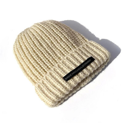 Zimska pletena kapa Ženske vrećaste Skullies kape Jednobojna ženska kapa kapa Topla kapa s kapom