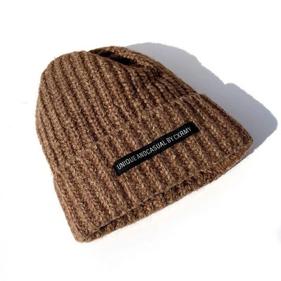 Zimska pletena kapa Ženske vrećaste Skullies kape Jednobojna ženska kapa kapa Topla kapa s kapom