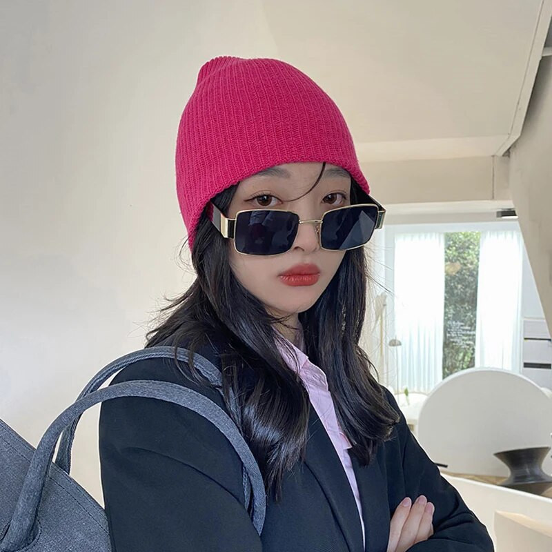 Jednobojne uniseks heklane kape s rebrastim pletenim toplim šeširima za žene muškarce jesen zima hip hop melon kapa