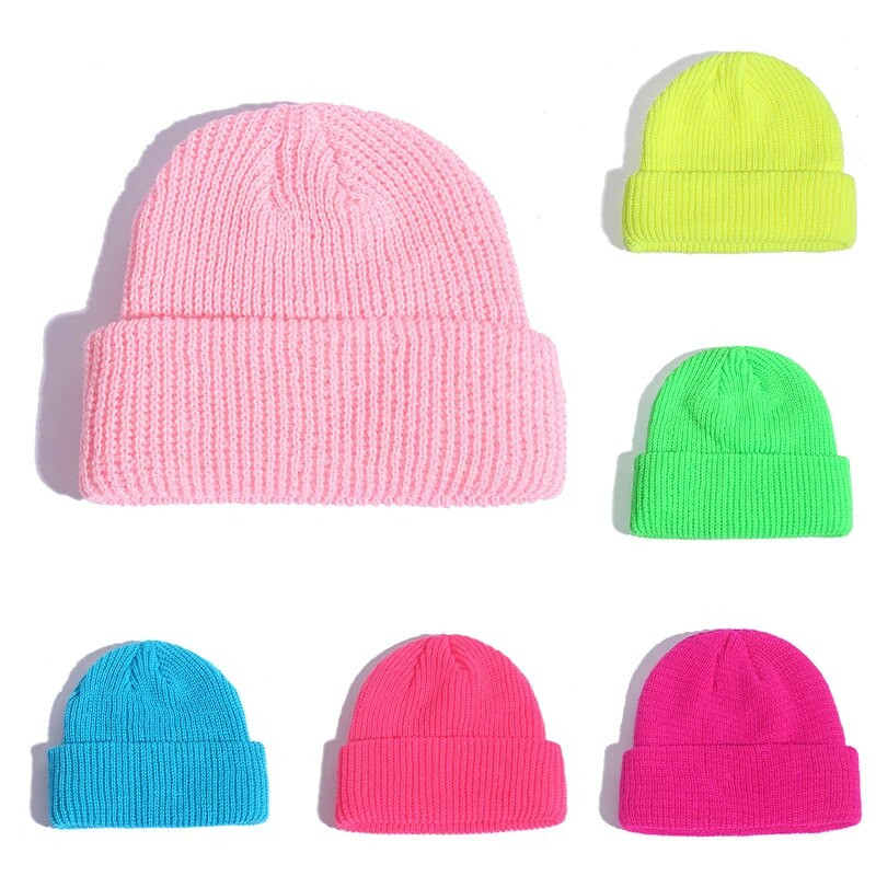 Jednobojne uniseks heklane kape s rebrastim pletenim toplim šeširima za žene muškarce jesen zima hip hop melon kapa