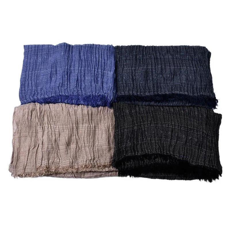 Vīriešu zīmola Ziemas Šalle Vīriešu Silts Mīksts Pušķis Bufanda Ikdienišķa Kokvilnas Lina Krunka Vīriešu Šalles Šalle Melna Navy Vīriešu Šalles