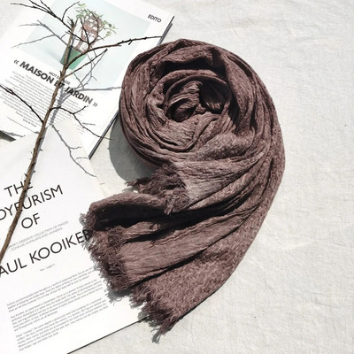 Unisex pamučno laneno rublje jesen zima muški šal modni muški šalovi topli marame mekani dugi šal s resicama muški pašmina bufandas