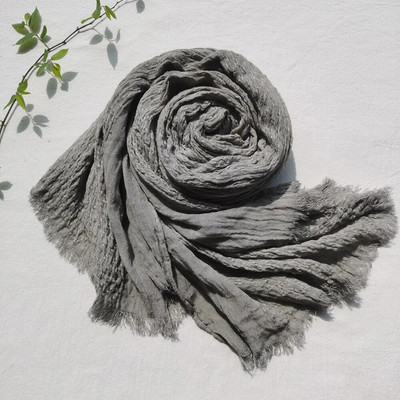 Unisex pamučno laneno rublje jesen zima muški šal modni muški šalovi topli marame mekani dugi šal s resicama muški pašmina bufandas